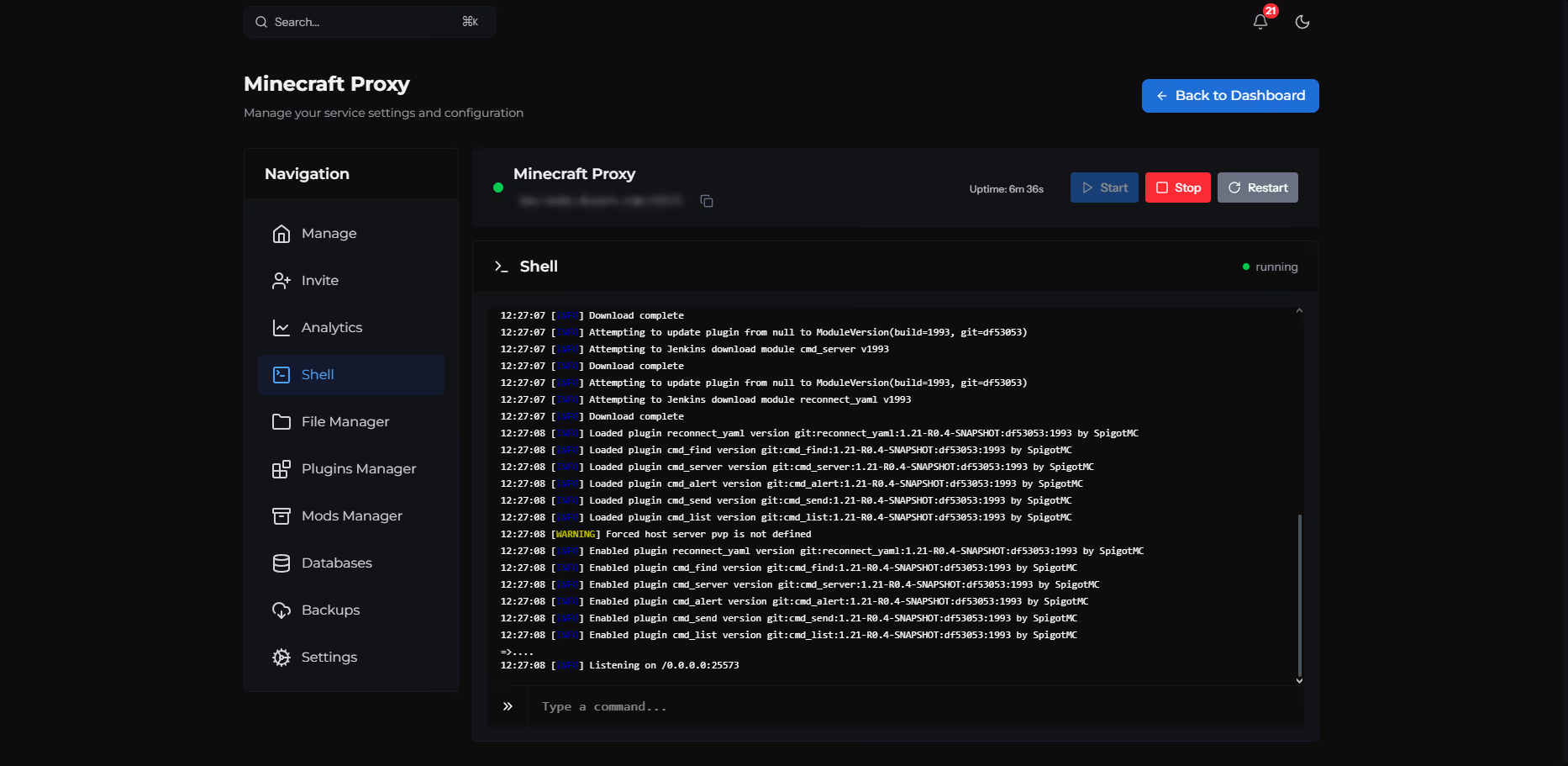 Console panel screenshot